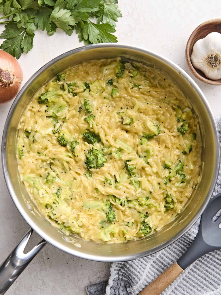 Broccoli Cheddar Orzo