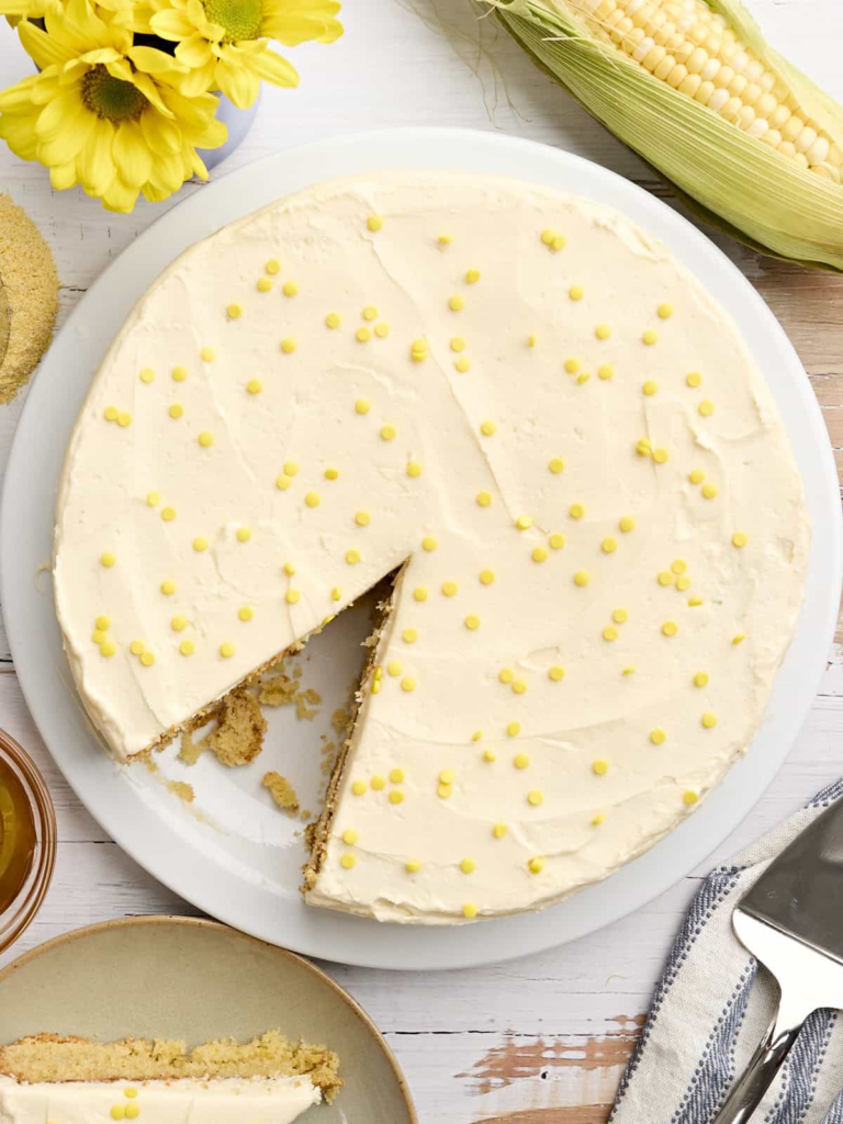 Cornbread Cake with Honey Buttercream