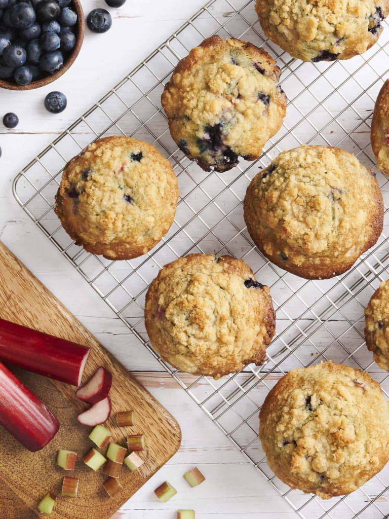 Blueberry Rhubarb Muffins
