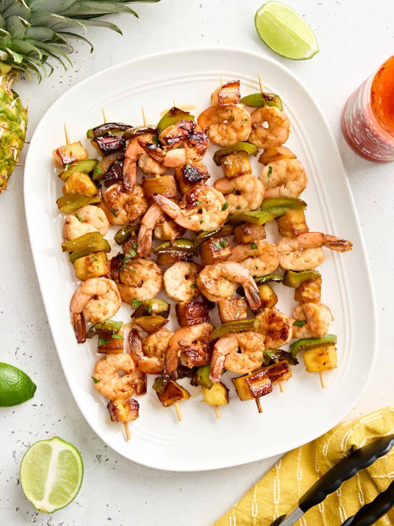 Grilled Pineapple Shrimp Skewers