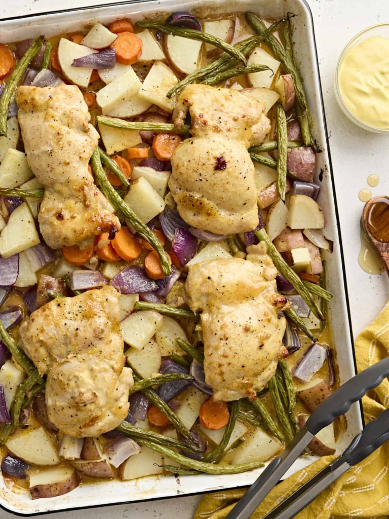 Sheet Pan Honey Mustard Chicken and Veggies