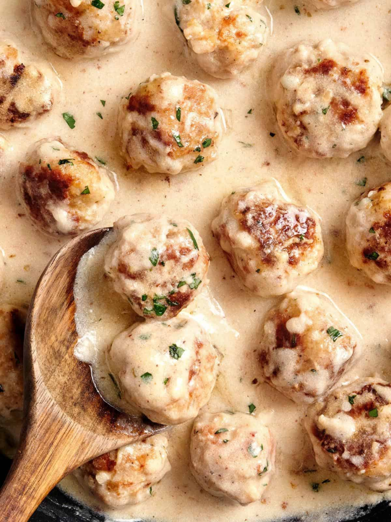 Chicken Meatballs In Cream Sauce